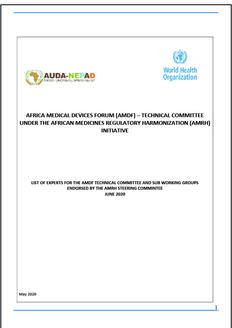 Africa Medical Devices Forum (AMDF) - Technical Committee under the AMRH Initiative