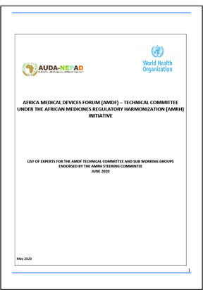 Africa Medical Devices Forum (AMDF) - Technical Committee under the AMRH Initiative